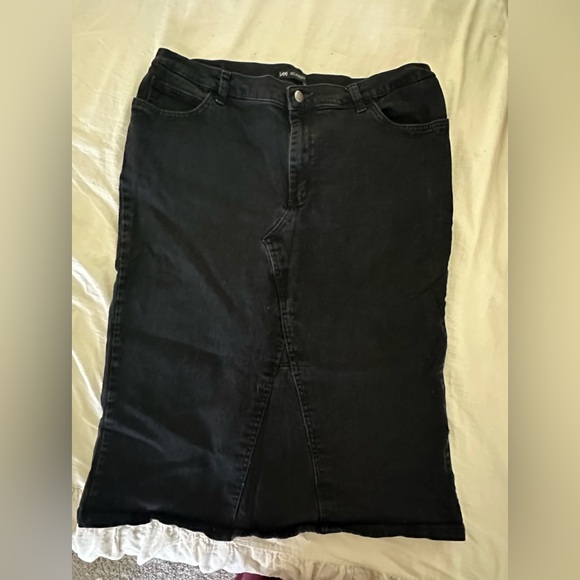 black denim midi skirt - Picture 4 of 6